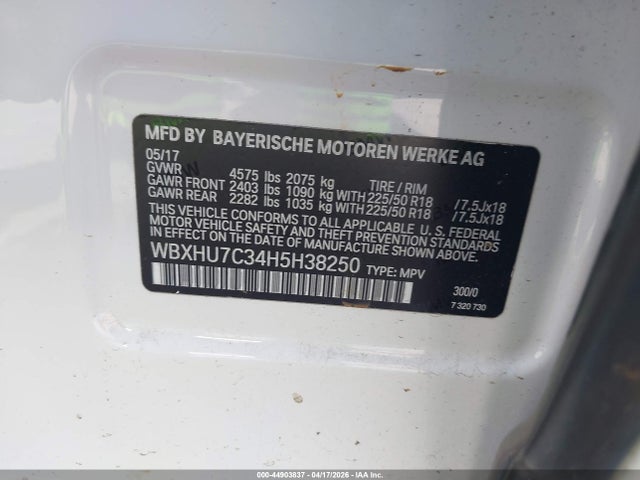 WBXHU7C34H5H38250 BMW X1 Sdrive28i