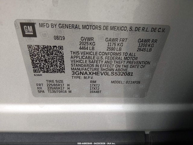 3GNAXHEV0LS532081 Chevrolet Equinox Fwd Ls