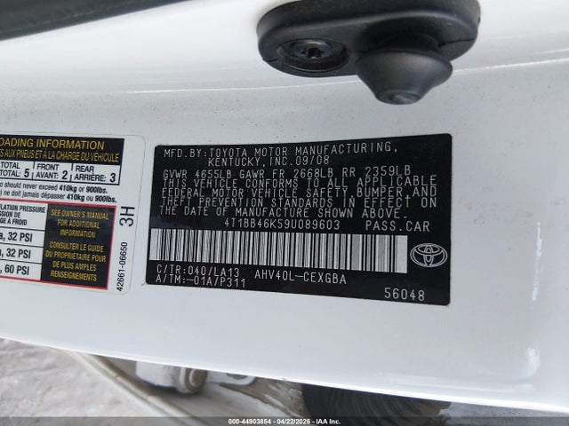 Продаж на аукціоні авто 2009 Toyota Camry Hybrid, vin: 4T1BB46K59U089603, номер лоту: 44903854
