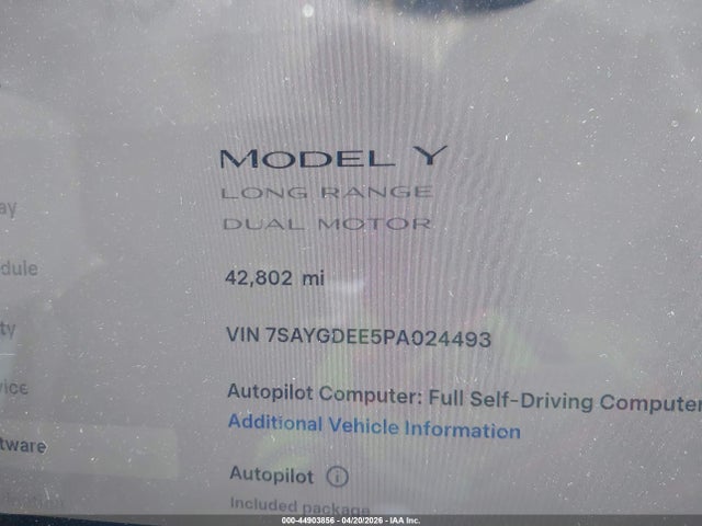 Aukcja sprzedaży 2023 Tesla Model Y Awd/long Range Dual Motor All-wheel Drive, vin: 7SAYGDEE5PA024493, numer aukcji: 44903856