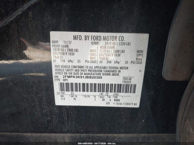 Ford Edge Titanium 2018 2FMPK3K91JBB20309 Image 9