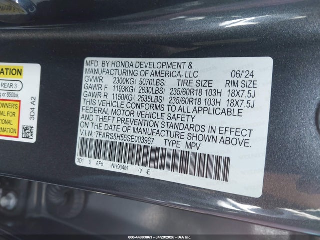 7FARS5H55SE003967 Honda Cr-v Hybrid Sport