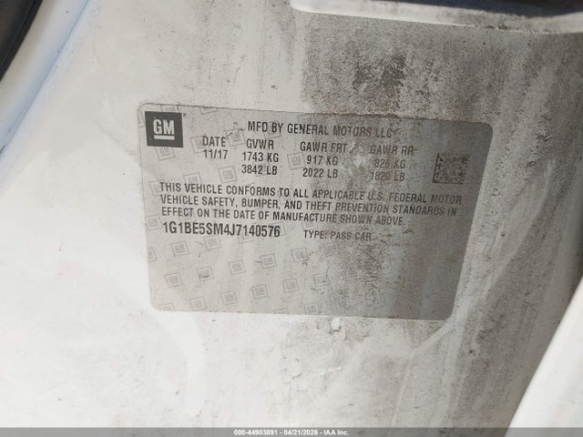 1G1BE5SM4J7140576 Chevrolet Cruze Lt Auto