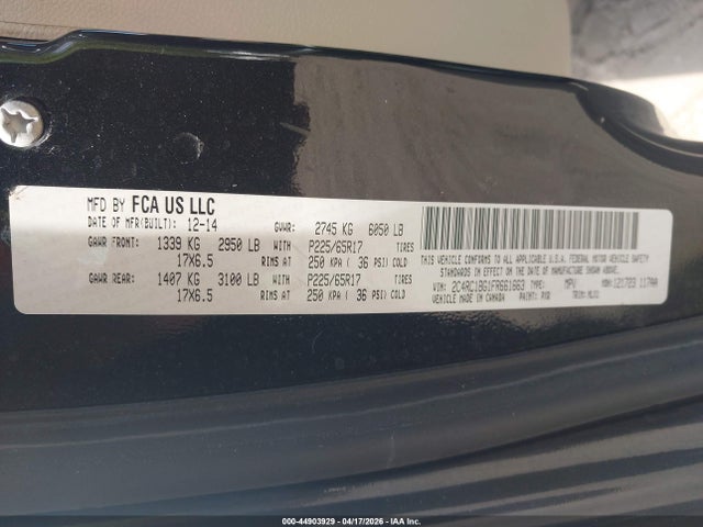 2015 CHRYSLER TOWN & COUNTRY 2C4RC1BG1FR661663 Photo 8