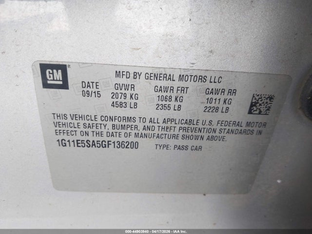 1G11E5SA5GF136200 Chevrolet Malibu Limited Ltz