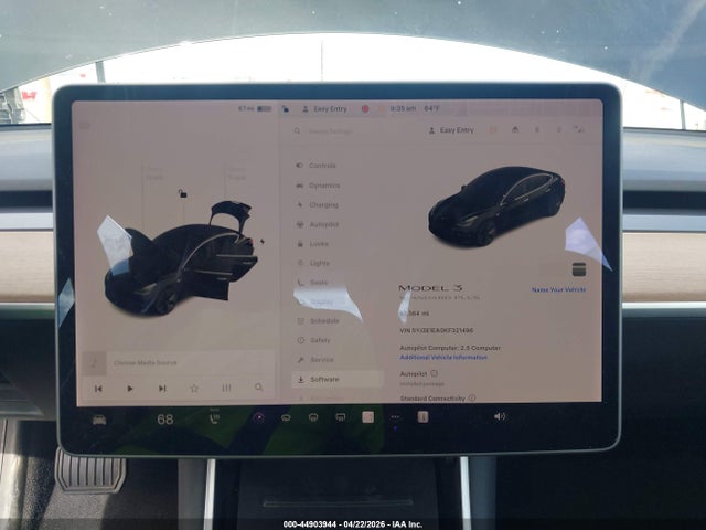 Aukcja sprzedaży 2019 Tesla Model 3 Long Range/mid Range/standard Range/standard Range Plus, vin: 5YJ3E1EA0KF321496, numer aukcji: 44903944