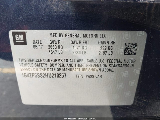 1G4ZP5SS2HU210257 Buick Lacrosse Essence