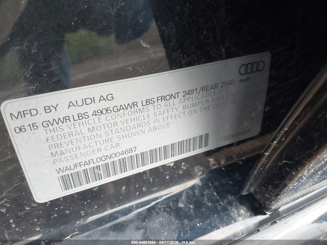 44903984 :رقم المزاد ، WAUFFAFL0GN004687 vin ، 2016 Audi A4 2.0t Premium مزاد بيع