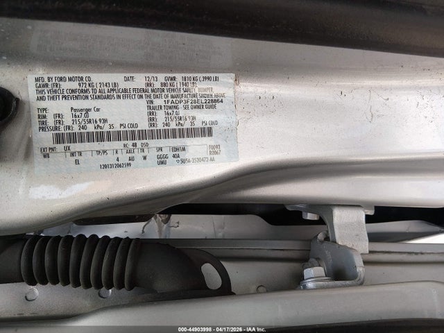 Продажа на аукционе авто 2014 Ford Focus Se, vin: 1FADP3F28EL228864, номер лота: 44903998
