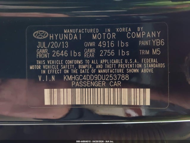 Продаж на аукціоні авто 2013 Hyundai Genesis 3.8, vin: KMHGC4DD9DU253788, номер лоту: 44904015