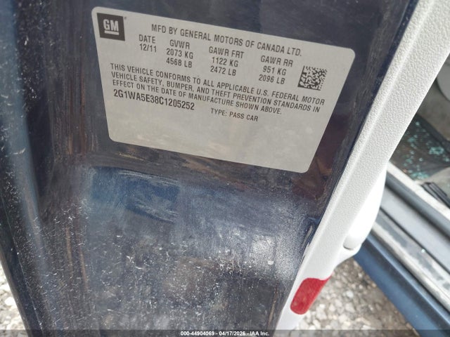 Aukcja sprzedaży 2012 Chevrolet Impala Ls, vin: 2G1WA5E38C1205252, numer aukcji: 44904069