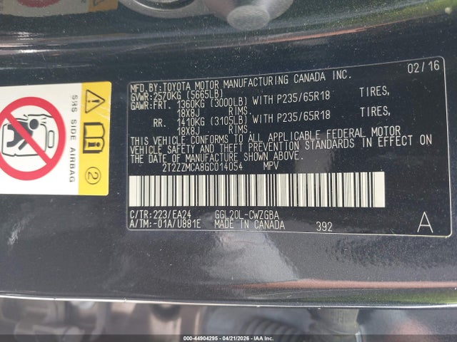 44904295 :رقم المزاد ، 2T2ZZMCA8GC014054 vin ، 2016 Lexus Rx 350 مزاد بيع