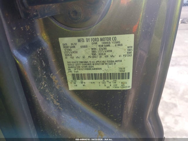 44904316 :رقم المزاد ، 1FTSX21R88EA89005 vin ، 2008 Ford F-250 Fx4/lariat/xl/xlt مزاد بيع
