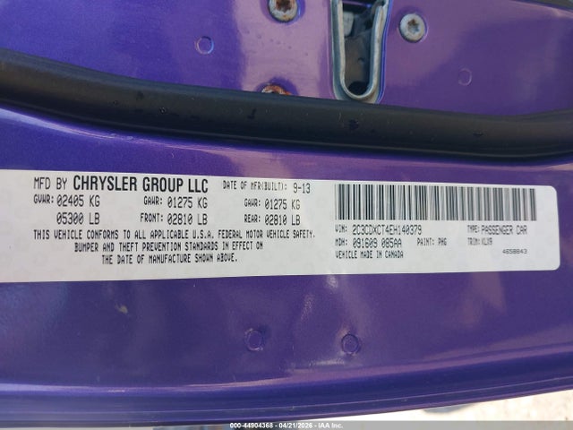 2014 Dodge Charger Road/track მანქანა იყიდება აუქციონზე, vin: 2C3CDXCT4EH140379, აუქციონის ნომერი: 44904368