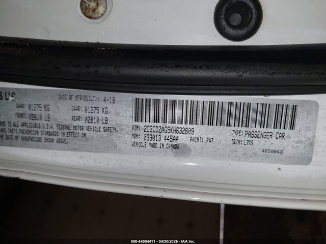2019 Dodge Challenger Sxt მანქანა იყიდება აუქციონზე, vin: 2C3CDZAG5KH632609, აუქციონის ნომერი: 44904411
