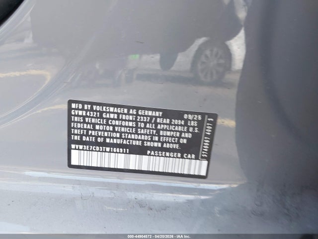 44904572 :رقم المزاد ، WVW3E7CD3TW166911 vin ، 2026 Volkswagen Golf Gti Se مزاد بيع