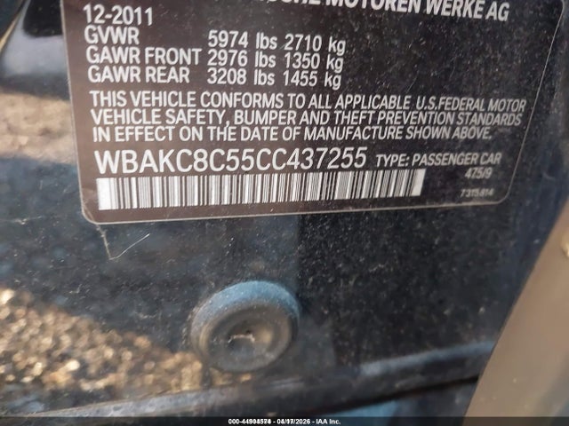 44904574 :رقم المزاد ، WBAKC8C55CC437255 vin ، 2012 Bmw 750li Xdrive مزاد بيع