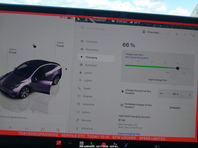2023 Tesla Model Y მანქანა იყიდება აუქციონზე, vin: 7SAYGDEE3PA056102, აუქციონის ნომერი: 44904580