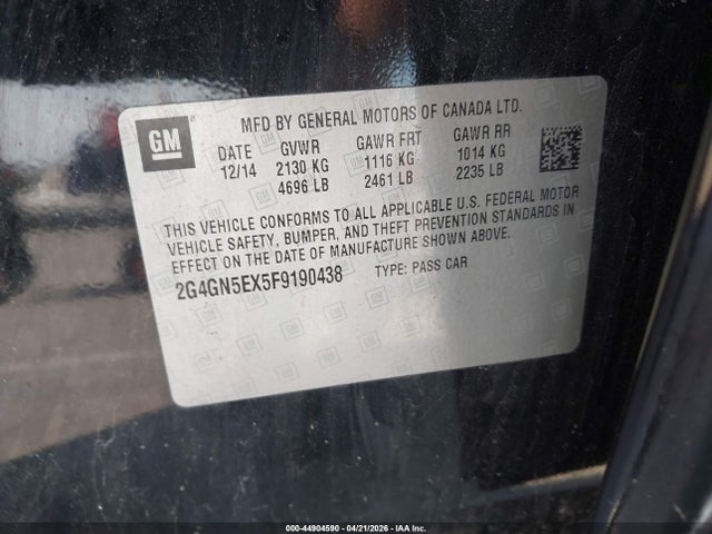 Aukcja sprzedaży 2015 Buick Regal Turbo/e-assist Premium I, vin: 2G4GN5EX5F9190438, numer aukcji: 44904590