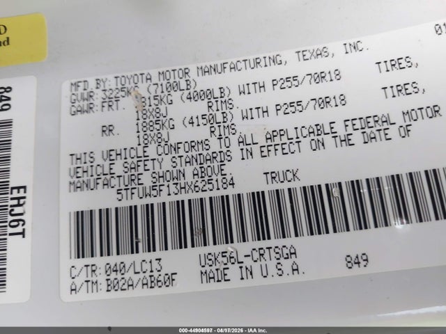 2017 TOYOTA TUNDRA 5TFUW5F13HX625184 Photo 8