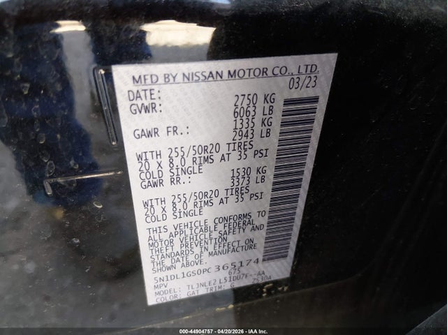 Продаж на аукціоні авто 2023 Infiniti Qx60 Sensory Awd, vin: 5N1DL1GS0PC365174, номер лоту: 44904757