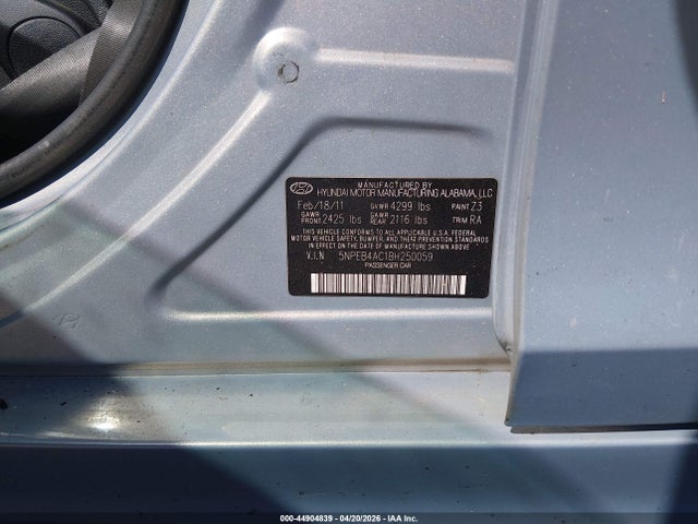 Aukcja sprzedaży 2011 Hyundai Sonata Gls, vin: 5NPEB4AC1BH250059, numer aukcji: 44904839