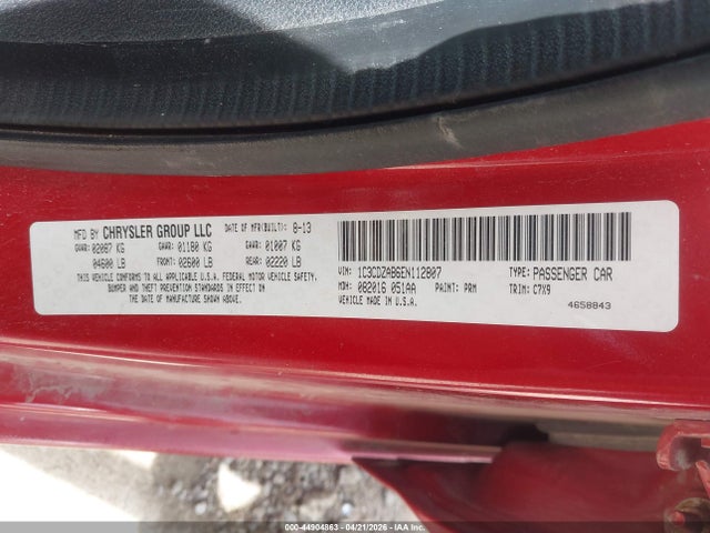 Продажа на аукционе авто 2014 Dodge Avenger Se, vin: 1C3CDZAB6EN112807, номер лота: 44904863