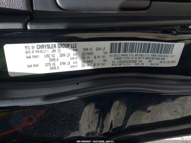44904887 :رقم المزاد ، 1C4RJEAGXDC653369 vin ، 2013 Jeep Grand Cherokee Laredo مزاد بيع