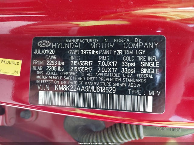 Продаж на аукціоні авто 2021 Hyundai Kona Sel, vin: KM8K22AA9MU618529, номер лоту: 44904900