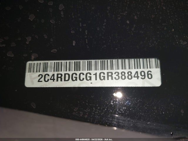Aukcja sprzedaży 2016 Dodge Grand Caravan Sxt, vin: 2C4RDGCG1GR388496, numer aukcji: 44904925