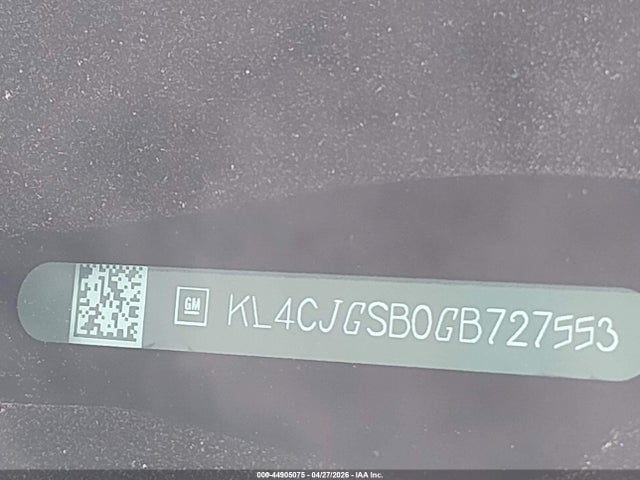 Aukcja sprzedaży 2016 Buick Encore Leather, vin: KL4CJGSB0GB727553, numer aukcji: 44905075