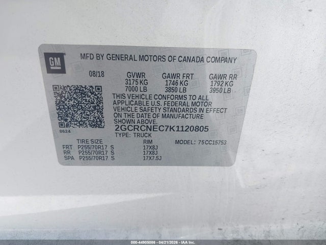 2GCRCNEC7K1120805 Chevrolet Silverado 1500 Ld Wt