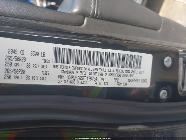 Продажа на аукционе авто 2014 Jeep Grand Cherokee Altitude, vin: 1C4RJFAG5EC478794, номер лота: 44905100