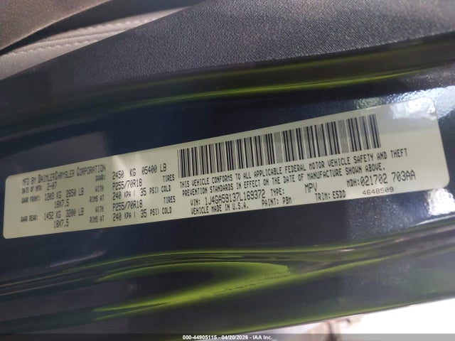 Aukcja sprzedaży 2007 Jeep Wrangler Unlimited Sahara, vin: 1J4GA59137L169372, numer aukcji: 44905115