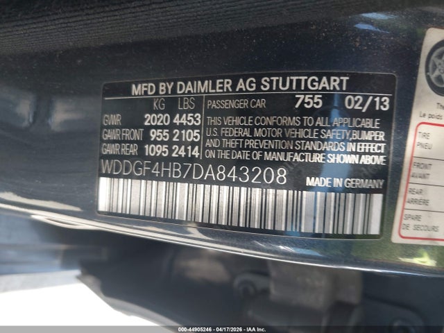 44905246 :رقم المزاد ، WDDGF4HB7DA843208 vin ، 2013 Mercedes-benz C 250 Sport مزاد بيع