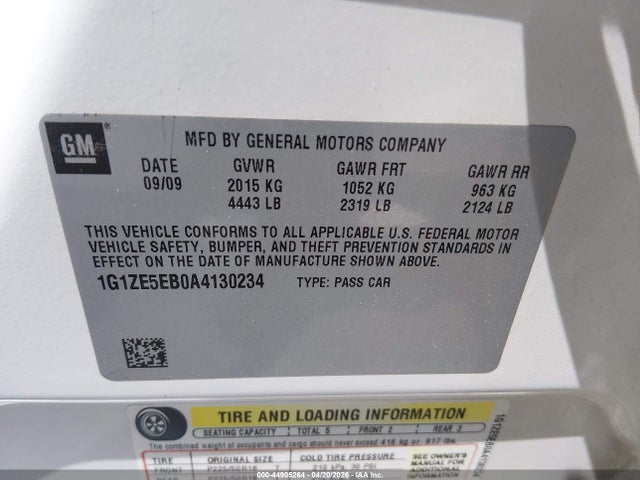 Продаж на аукціоні авто 2010 Chevrolet Malibu Ltz, vin: 1G1ZE5EB0A4130234, номер лоту: 44905264