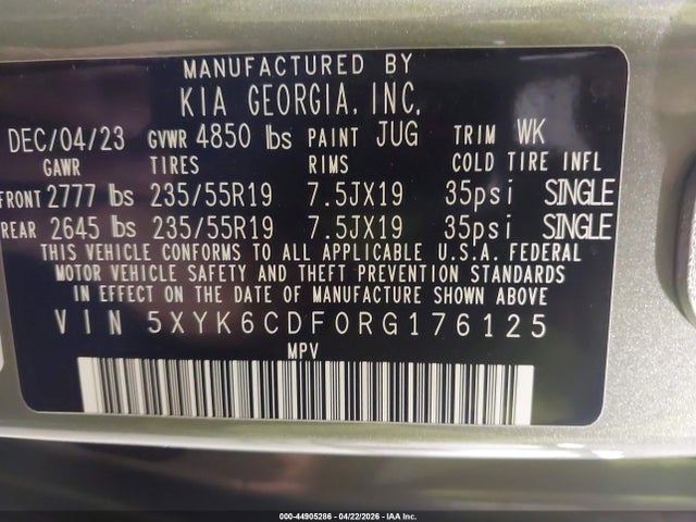Aukcja sprzedaży 2024 Kia Sportage X-line, vin: 5XYK6CDF0RG176125, numer aukcji: 44905286