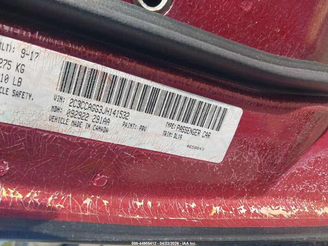 2018 Chrysler 300 მანქანა იყიდება აუქციონზე, vin: 2C3CCAGG3JH141532, აუქციონის ნომერი: 44905412