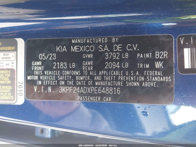 2023 KIA FORTE 3KPF24ADXPE648816 Photo 8