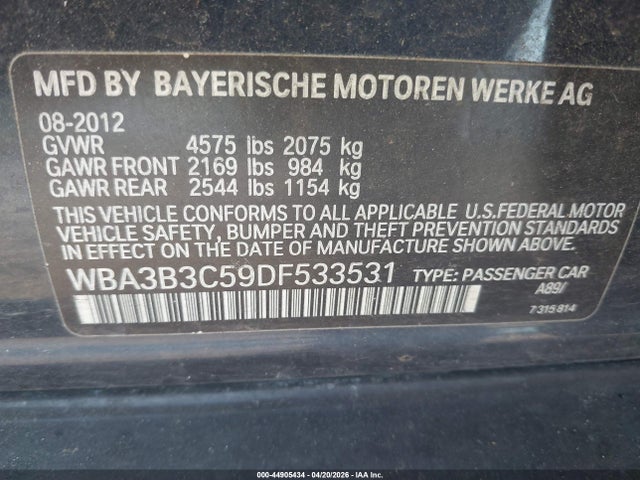 Продажа на аукционе авто 2013 Bmw 328i Xdrive, vin: WBA3B3C59DF533531, номер лота: 44905434