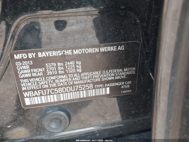 2013 BMW 535I WBAFU7C58DDU75258 Photo 8