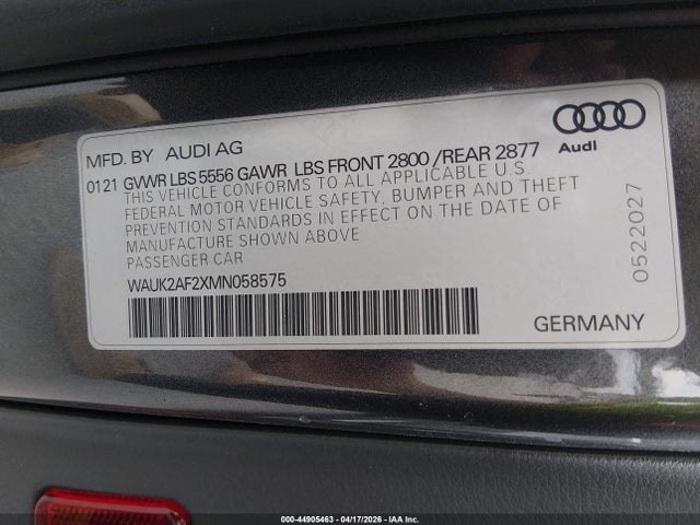 Продаж на аукціоні авто 2021 Audi A6 Premium 55 Tfsi Quattro S Tronic, vin: WAUK2AF2XMN058575, номер лоту: 44905463