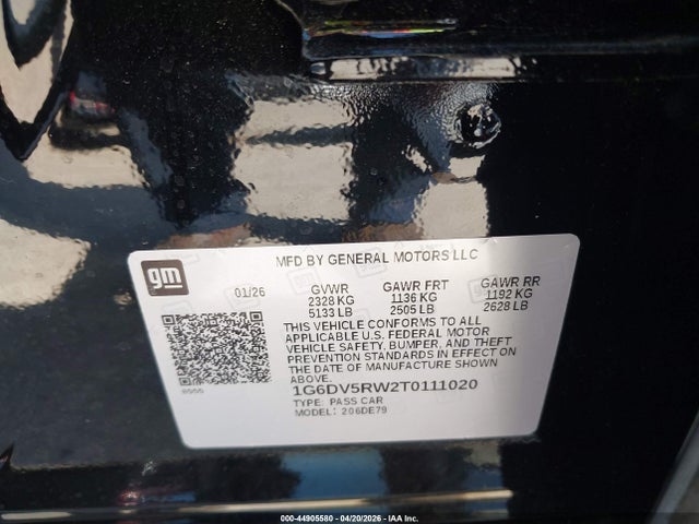Продажа на аукционе авто 2026 Cadillac Ct5-v V-series Rwd, vin: 1G6DV5RW2T0111020, номер лота: 44905580
