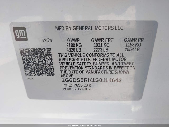 2025 Cadillac Ct5 Premium Luxury მანქანა იყიდება აუქციონზე, vin: 1G6DS5RK1S0114642, აუქციონის ნომერი: 44905612