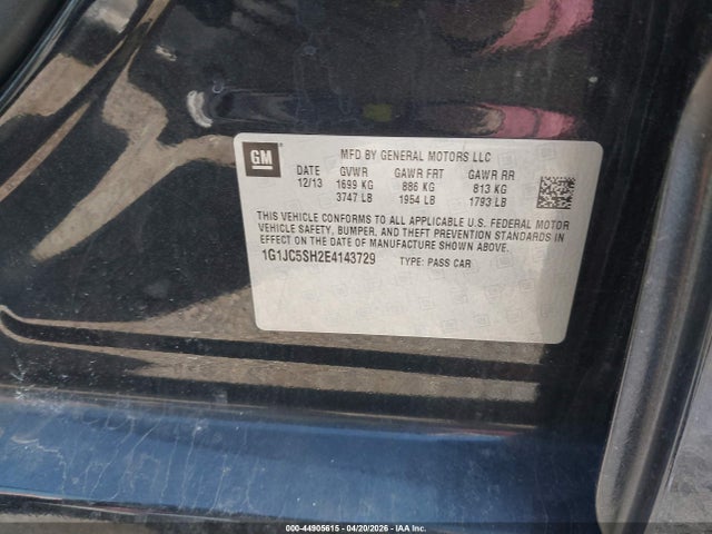 Chevrolet Sonic Lt Auto 2014 1G1JC5SH2E4143729 Image 9