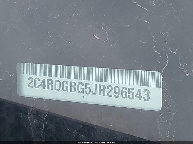 2018 Dodge Grand Caravan Se მანქანა იყიდება აუქციონზე, vin: 2C4RDGBG5JR296543, აუქციონის ნომერი: 44905840