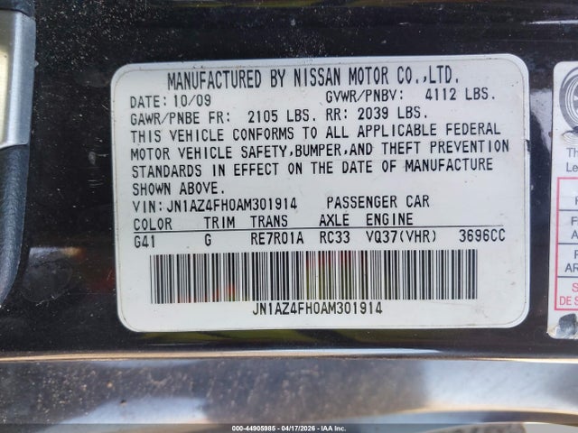 2010 NISSAN 370Z JN1AZ4FH0AM301914 Photo 8