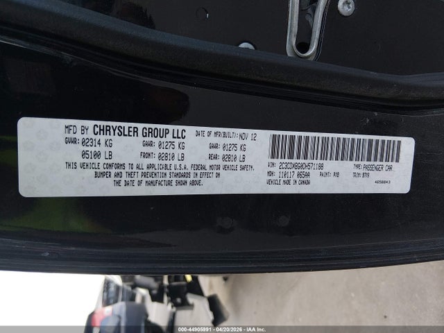 Продажа на аукционе авто 2013 Dodge Charger Se, vin: 2C3CDXBG0DH571188, номер лота: 44905991