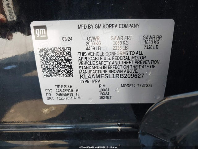 Продаж на аукціоні авто 2024 Buick Encore Gx Sport Touring Awd, vin: KL4AMESL1RB209627, номер лоту: 44906026