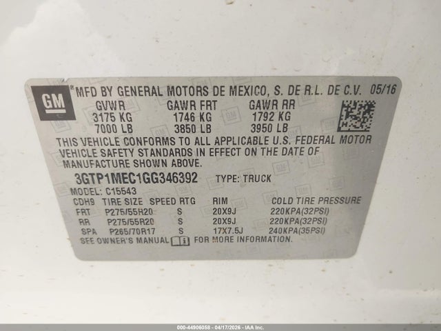 GMC Sierra 1500 Sle 2016 3GTP1MEC1GG346392 Image 9